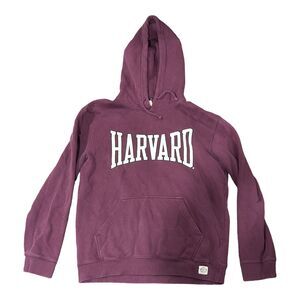 L.O.G.G. Harvard University Hoodie Sweatshirt Maroon Pullover Size Large